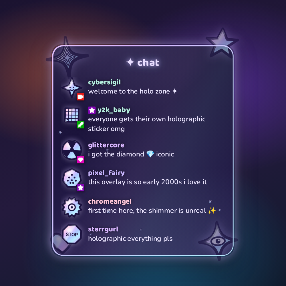Holographic Y2K Chat Box