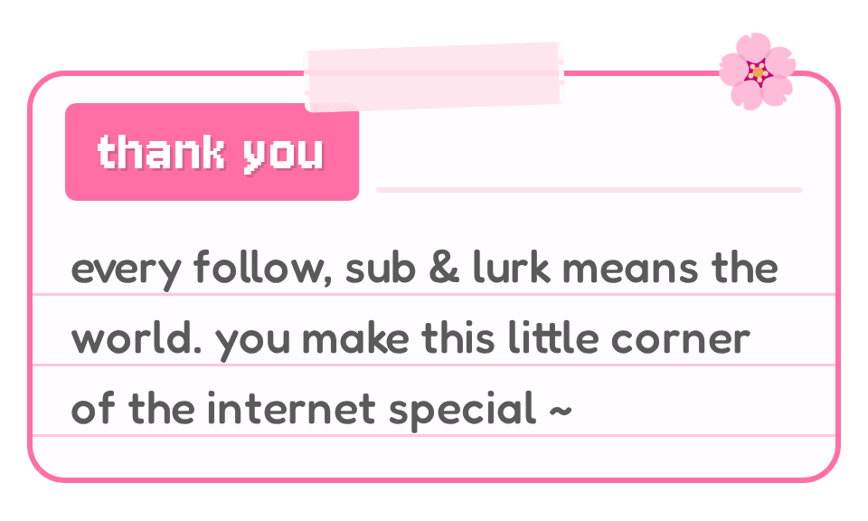 Thank you notebook Twitch panel