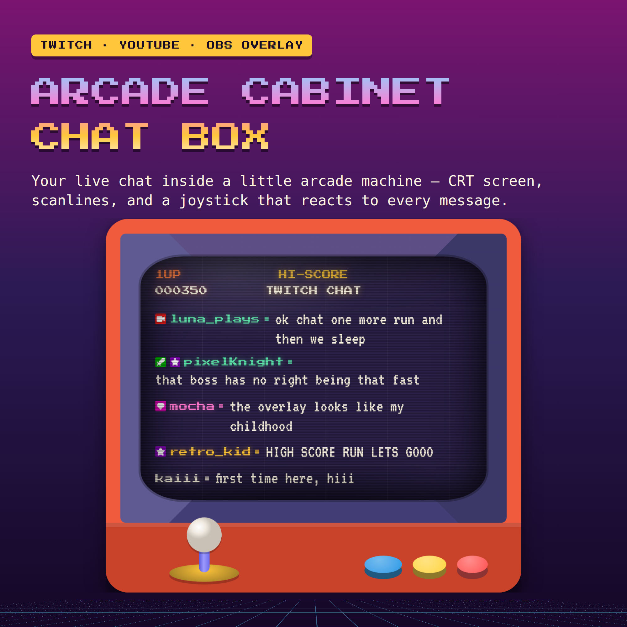 Arcade Cabinet Chat Box