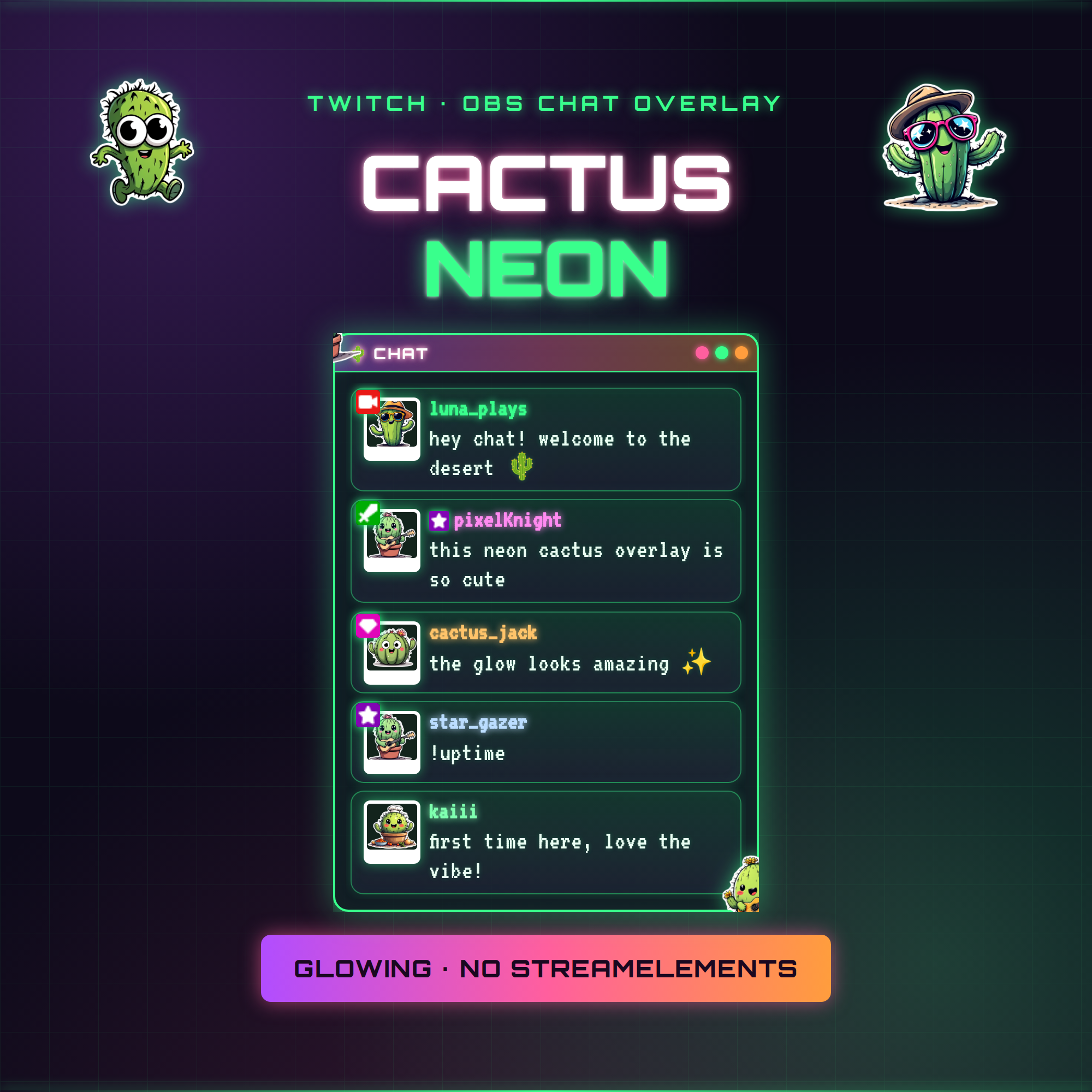 Cactus Neon Chat Box