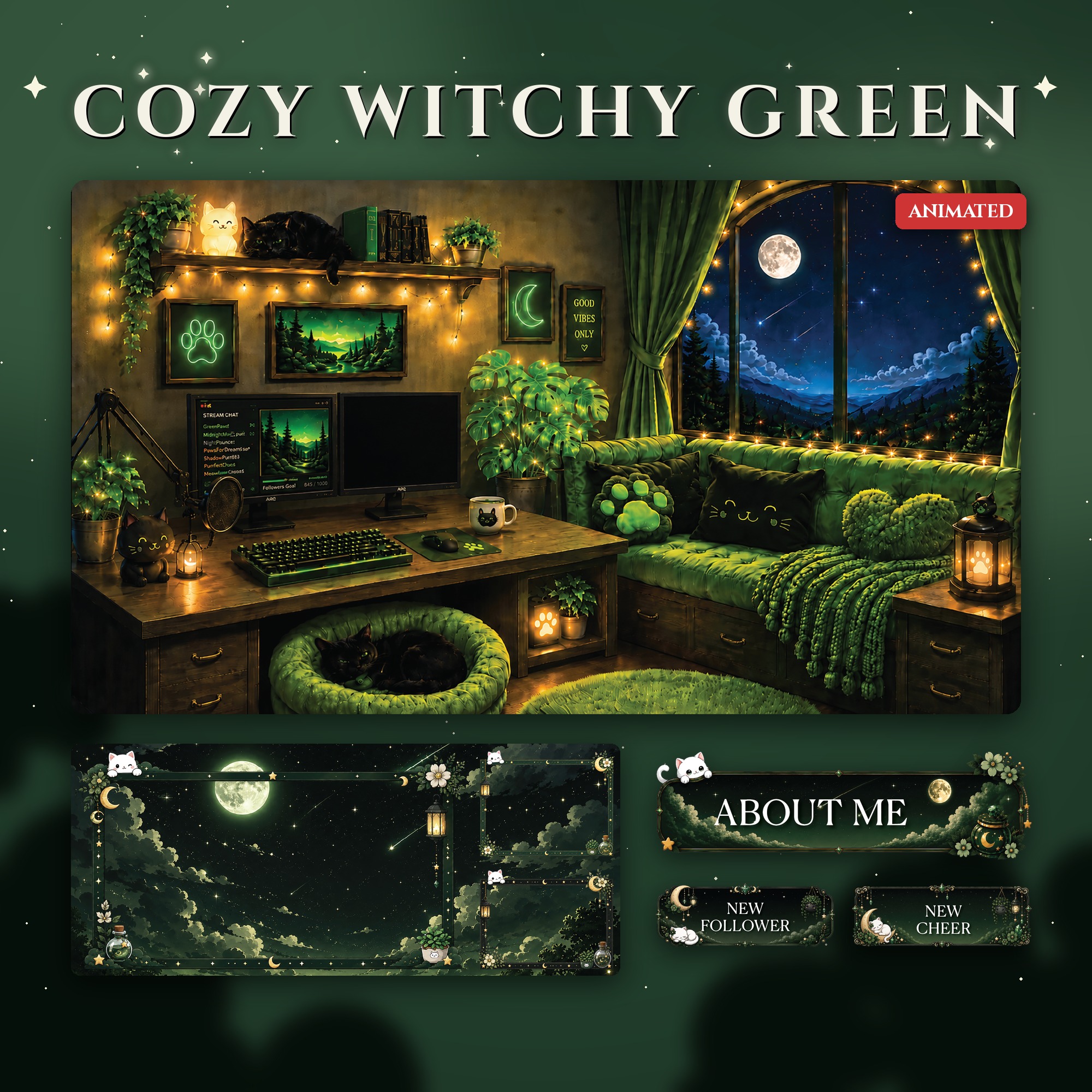 Cozy Witchy Green Stream Pack