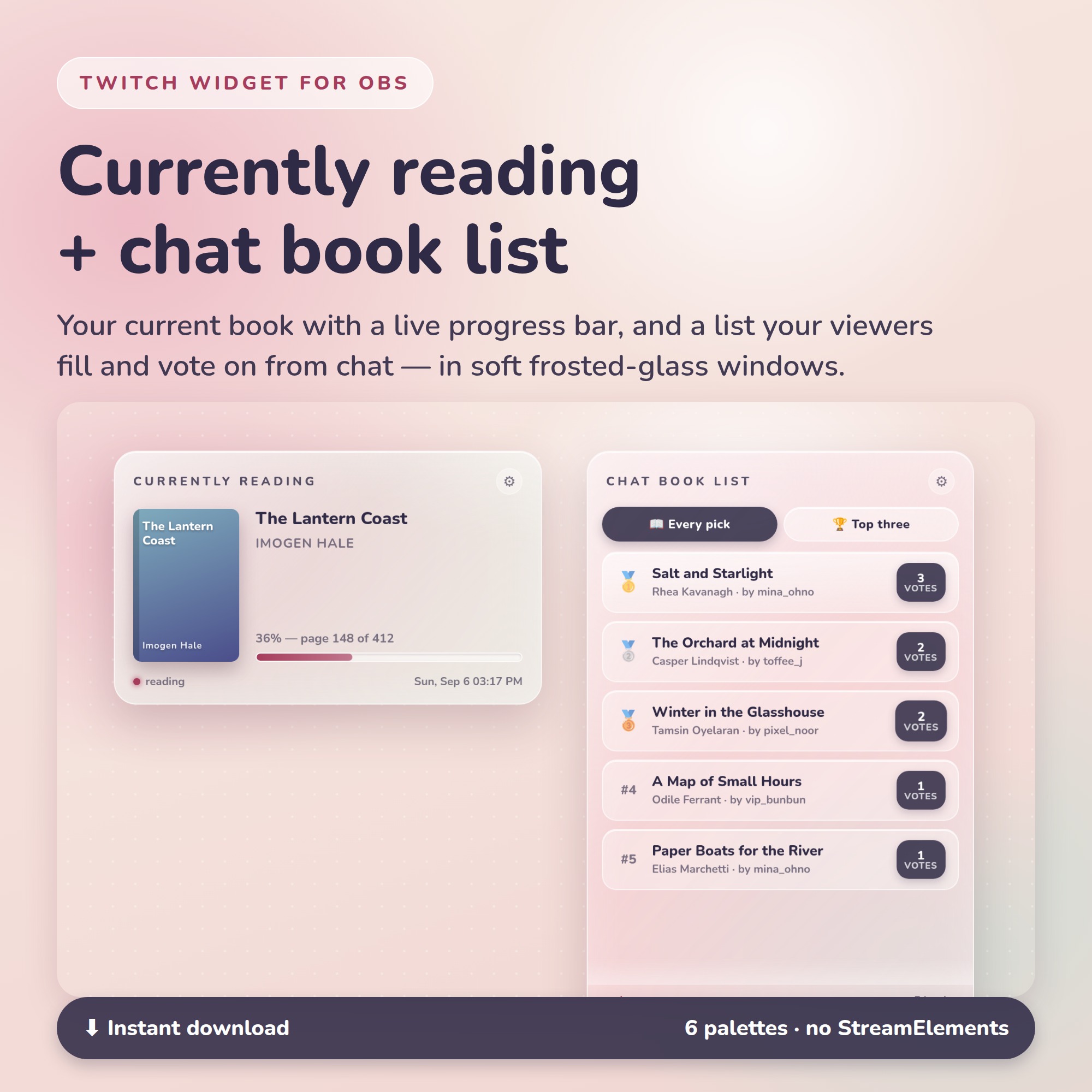 Frosted Glass Book Widget