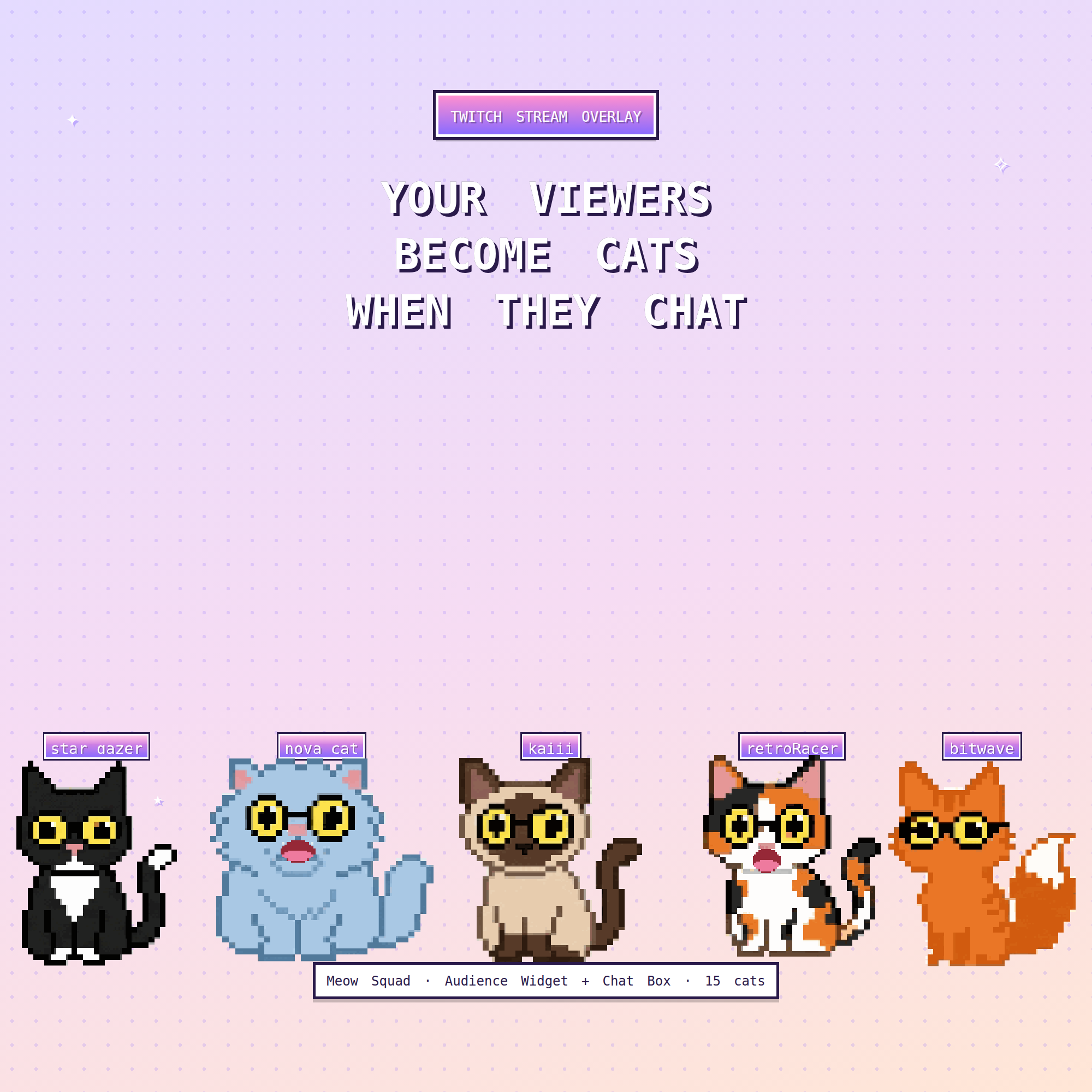Meow Squad Cat Audience Widget + Chat Box