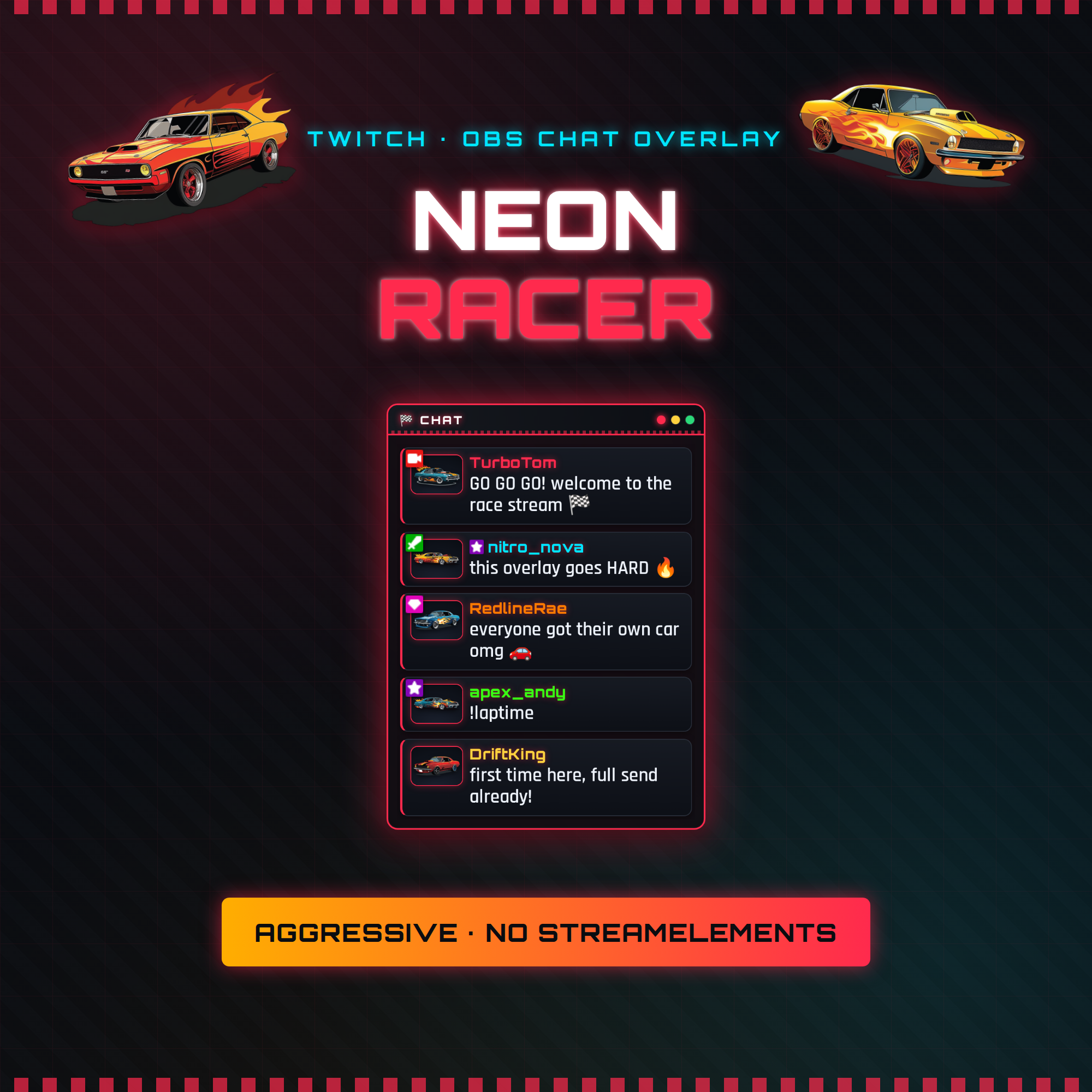 Neon Racer Chat Box