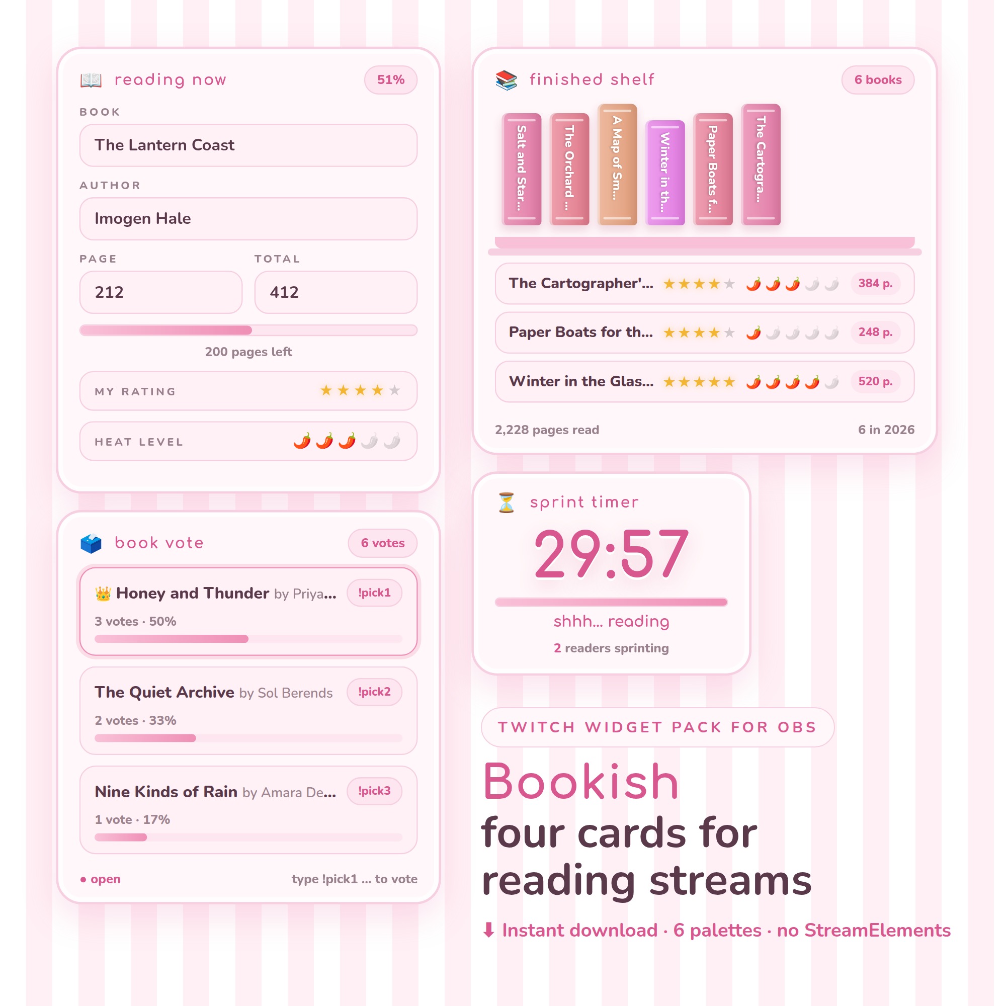 Pastel Bookish Widget Pack
