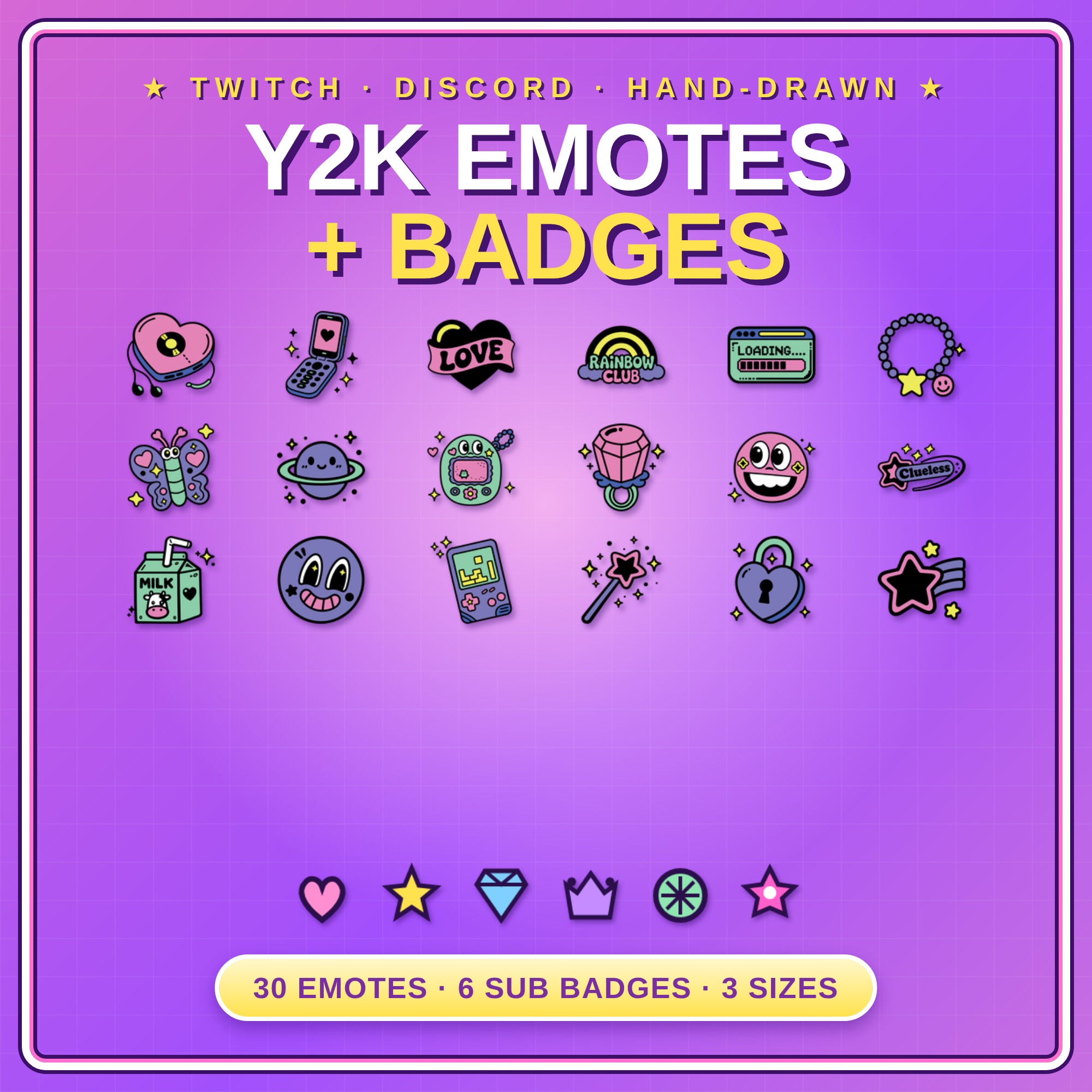 Y2K Emotes and Badges