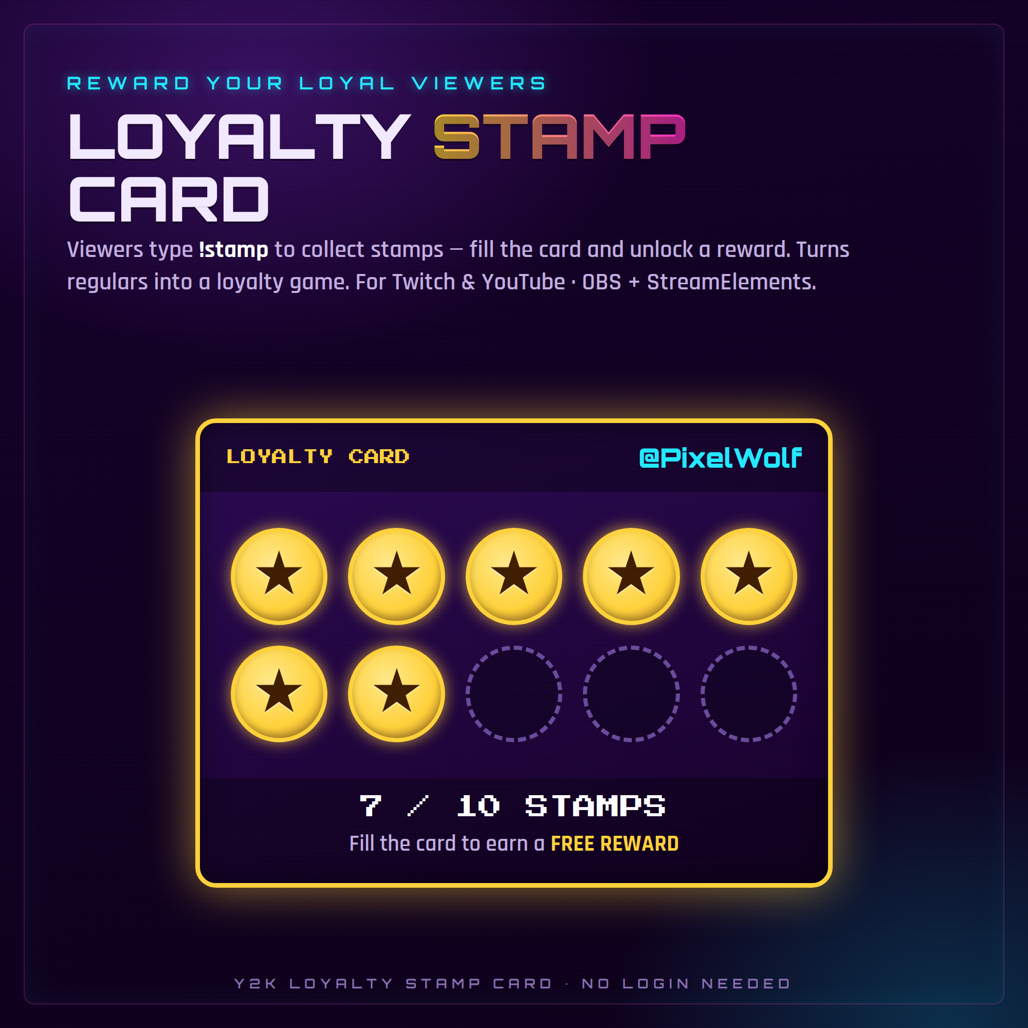 Y2K Loyalty Stamp Widget