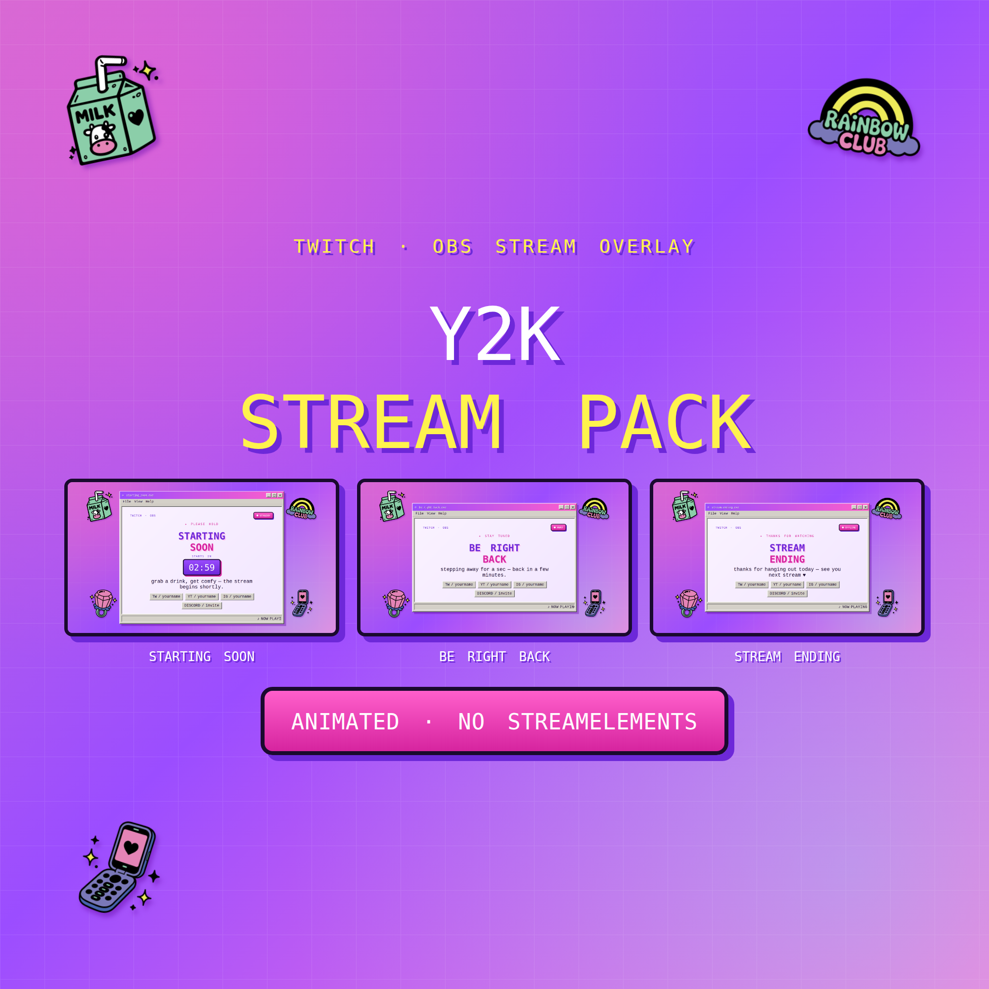 Y2K Stream Scenes Pack